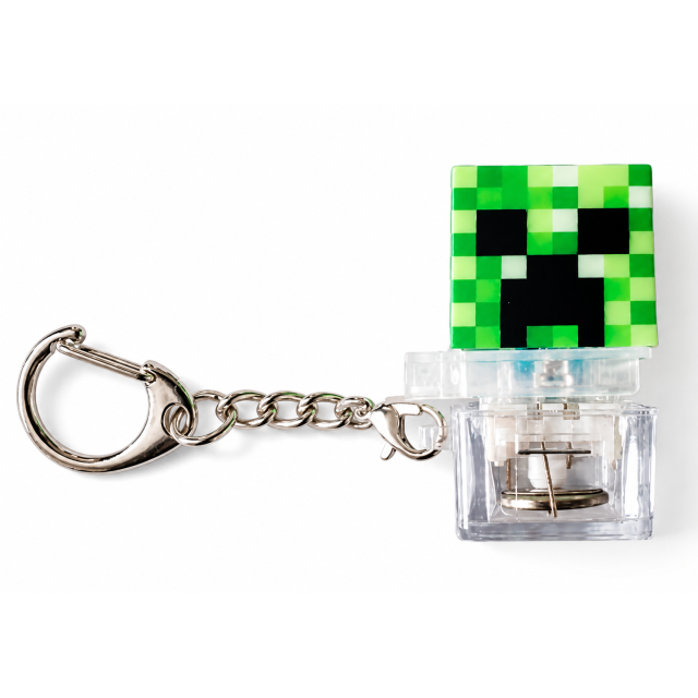 Брелок-антистрес Кріпер Minecraft — механічна кнопка-клікер з LED-підсвіткою