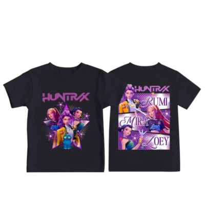 Футболка  чорна Кей поп мисливиці на демонів, Kpop Demon Hunters