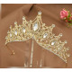 Діадема корона для дівчинки, золота з білими камінчиками, тіара