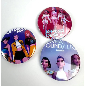 Набір значків Kpop Demon Hunters, Кек поп мисливиці на демонів, 3 шт