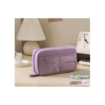 Фіолетовий пенал органайзер, лавандова косметичка