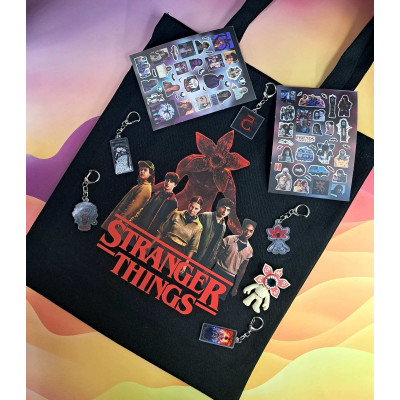 Подарунковий набір Дивні Дива, Stranger Things, шопер, брелоки, наліпки