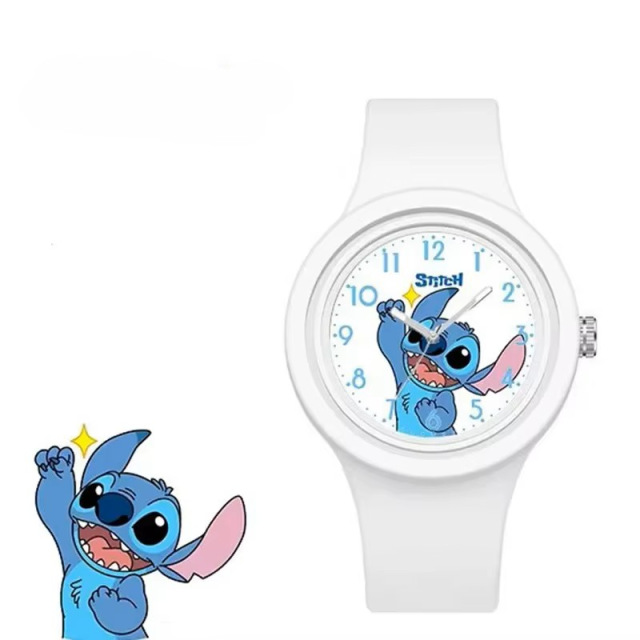 Дитячий наручний годинник Стіч, Stitch- білий
