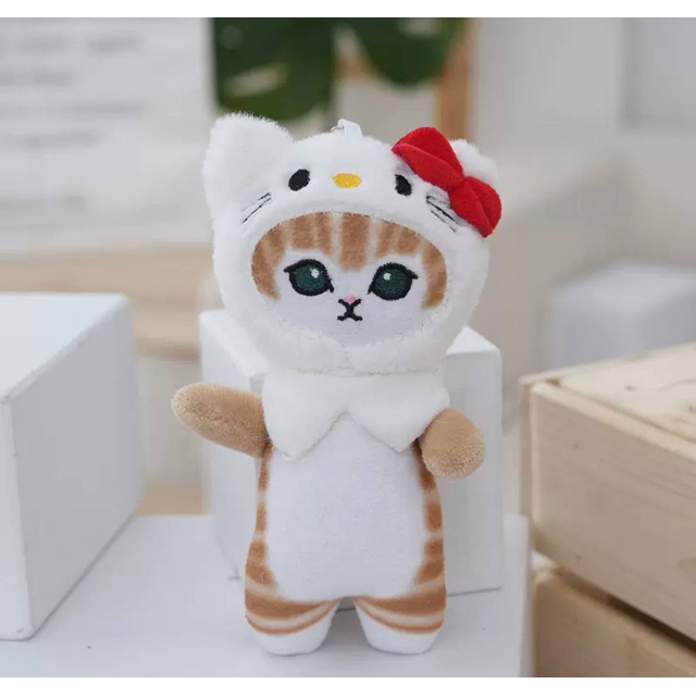 М'яка іграшка брелок Котик у костюмі Кітті, Hello Kitty16 см