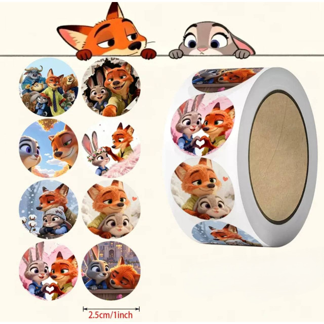 Наліпки Зоотрополіс, наліпки з Джуді та Нік, 500 шт Zootopia