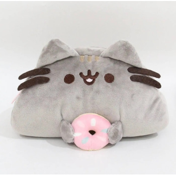 Пенал косметичка котик Pusheen Cat з пончиком, М'який пенал Пушин