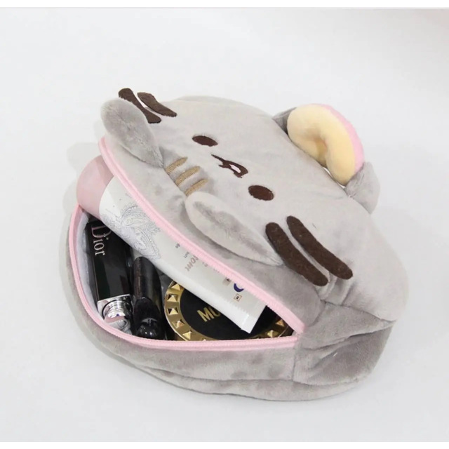 Пенал косметичка котик Pusheen Cat з пончиком, М'який пенал Пушин